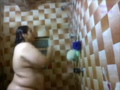 My spoiled big beautiful woman girlfriend enjoys showering in front of me 
